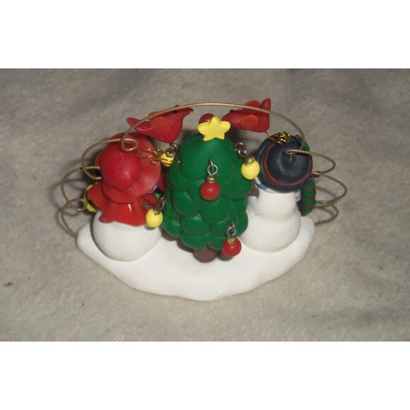 2 Snowmen with Christmas Tree Ornament Kirkland Signature Jolly Holiday - Picture 2 of 3